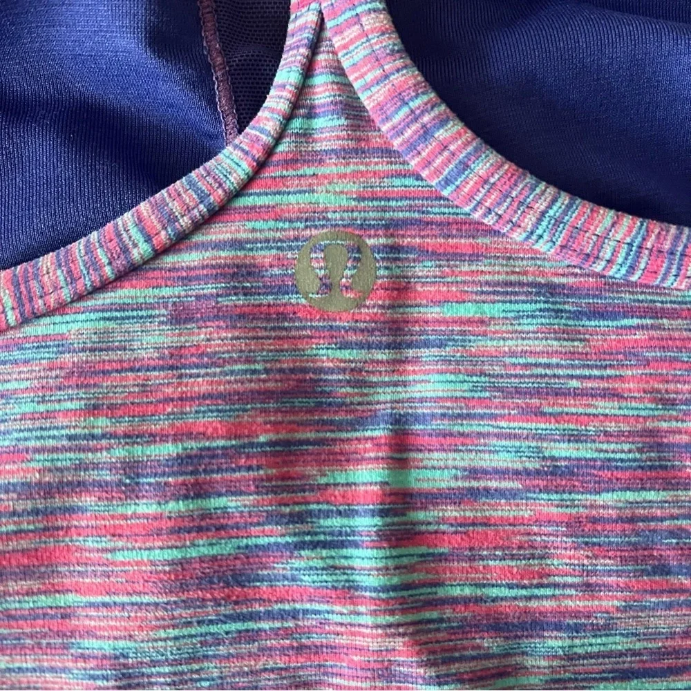 Lululemon Power Y Bold Blue Space Dye Cut Tank Top Size Small